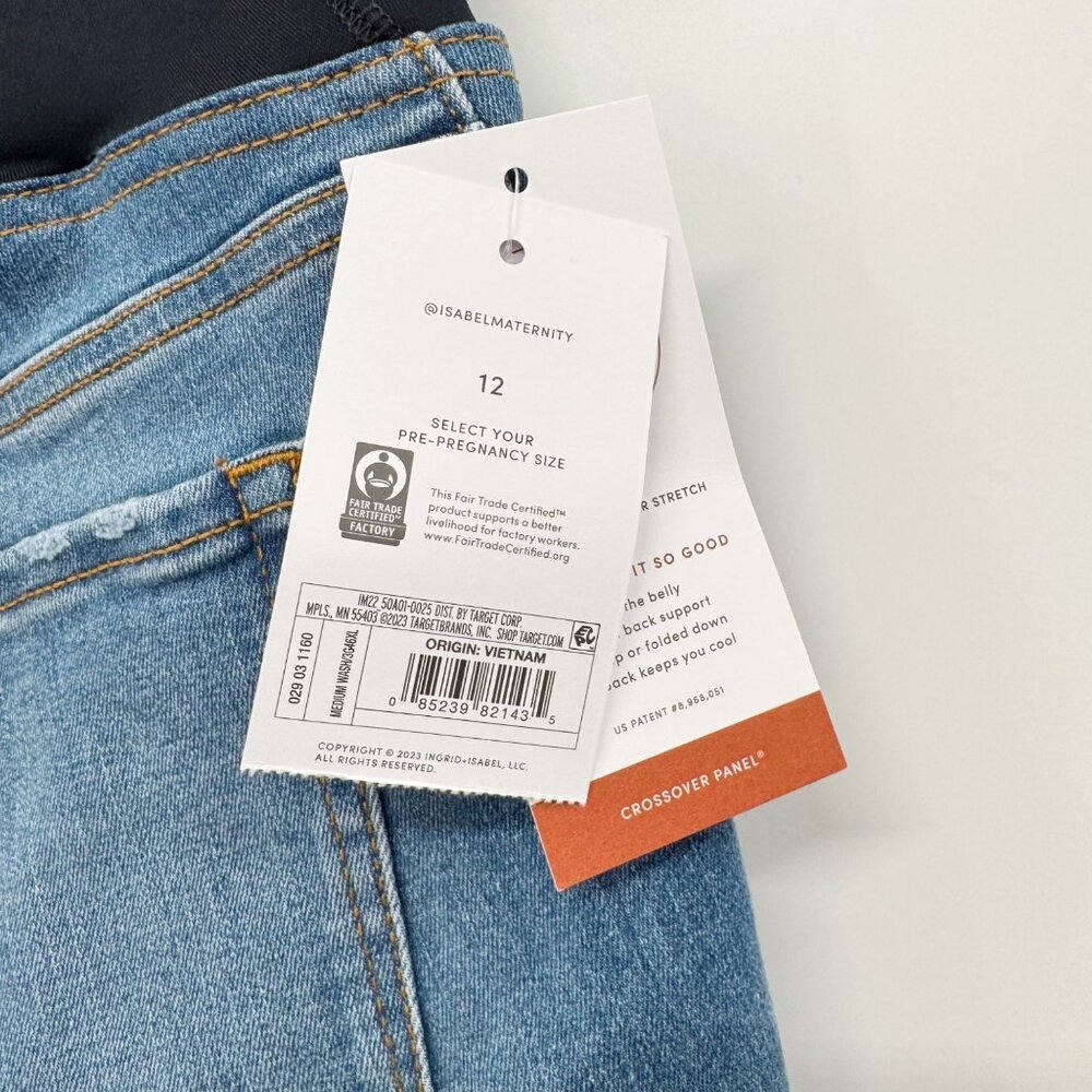 NEW Over Belly Midi Maternity Jean Shorts - Isabel Maternity by Ingrid & Isabel - Picture 7 of 10